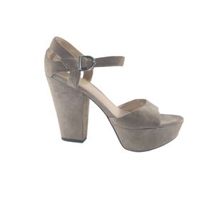 Via Spiga Italy TaupeSuede Chunky Platform Sandals 6